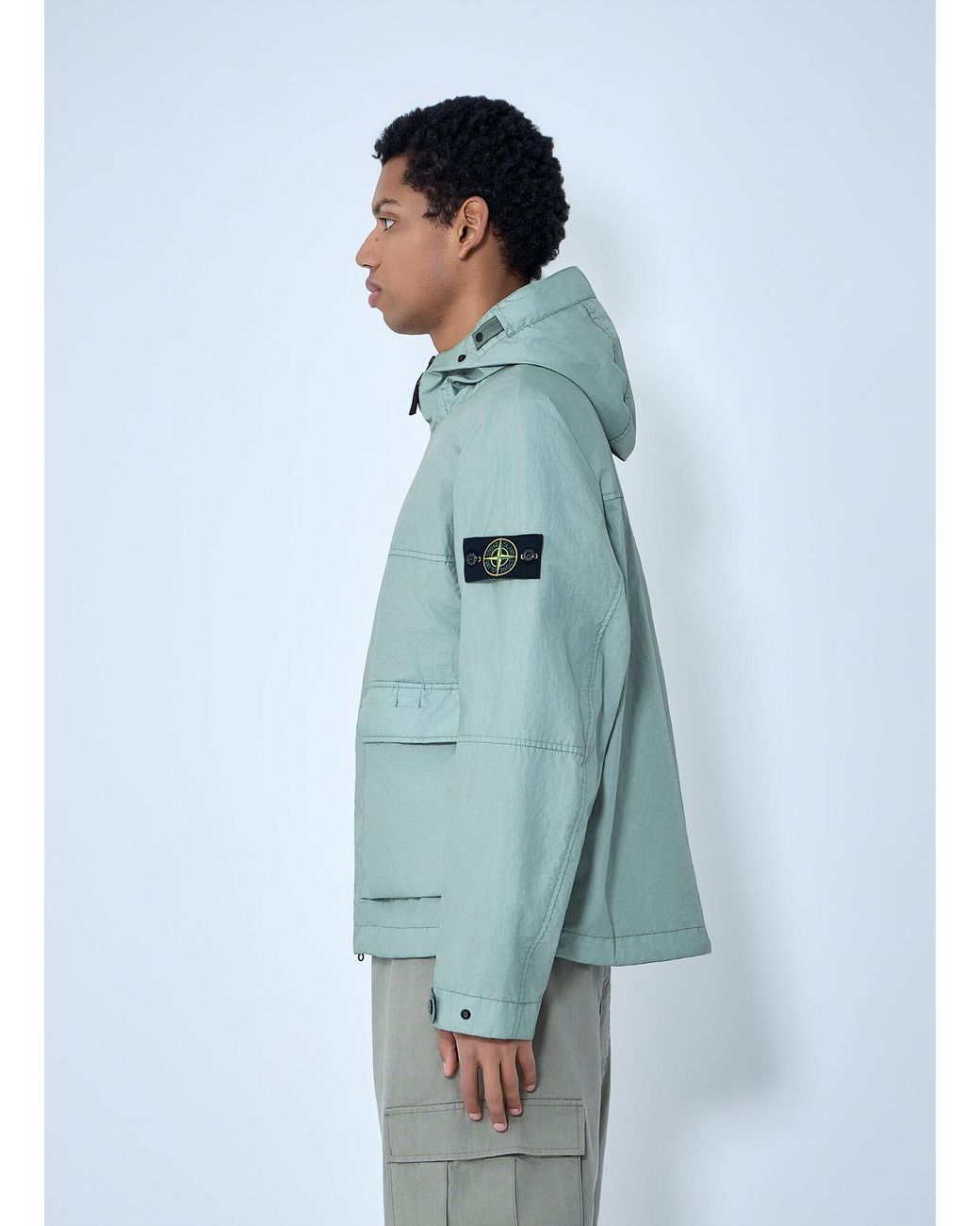 Stone Island Blue Short Parka Jacket for men