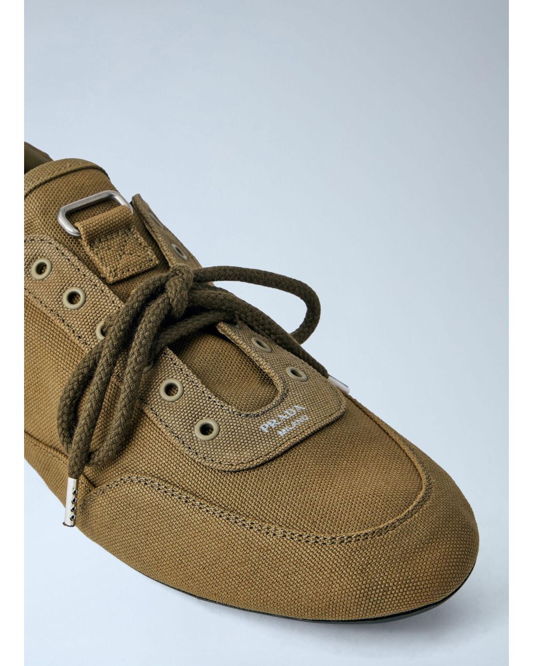 Prada Green Collapse Canvas Sneakers