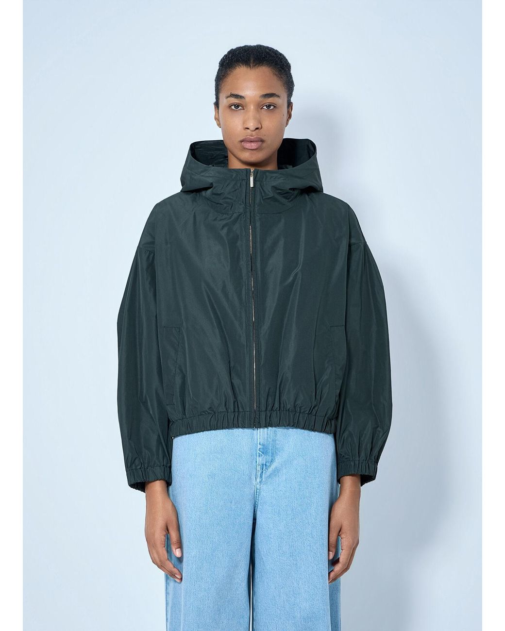 Max Mara Blue Hooded Zip Jacket