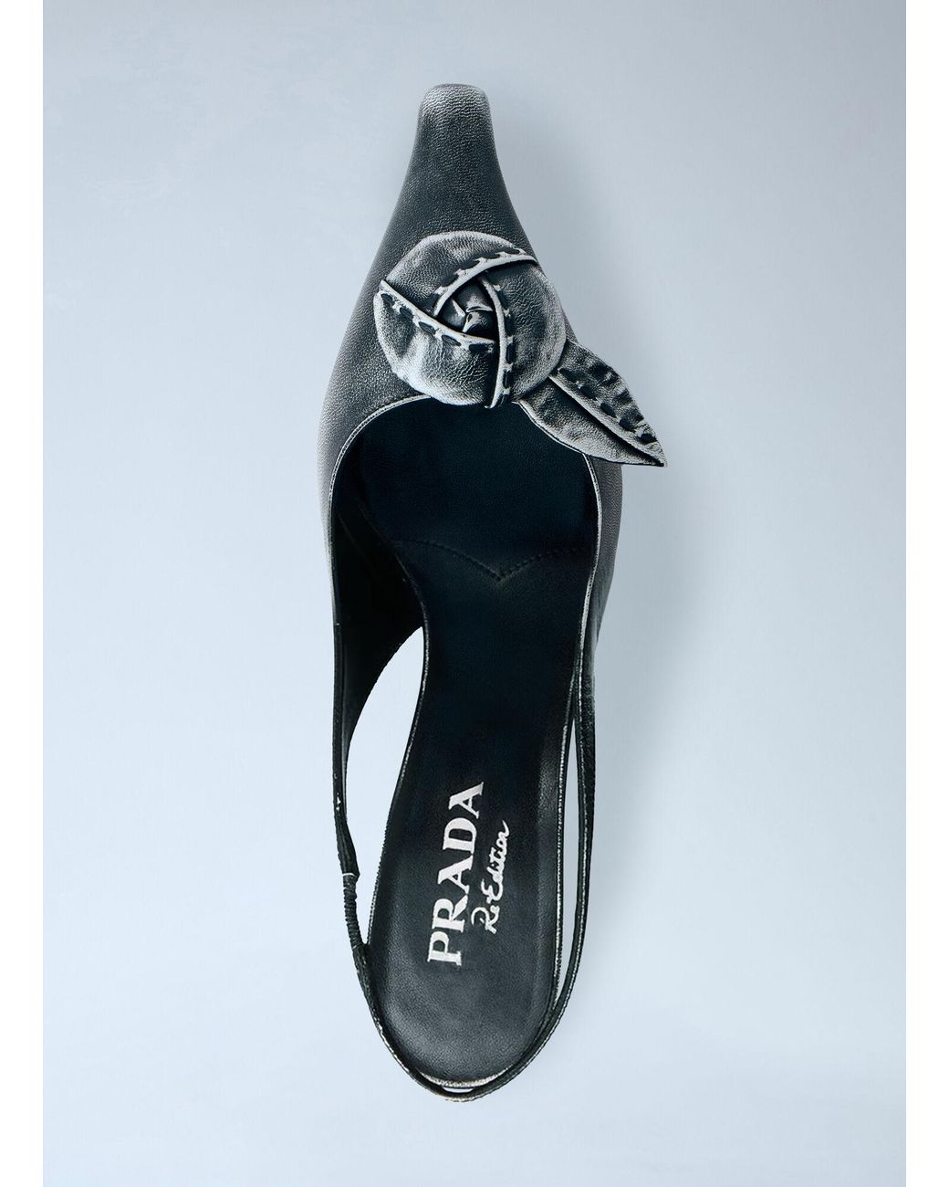 Prada Blue Leather Slingback Pumps