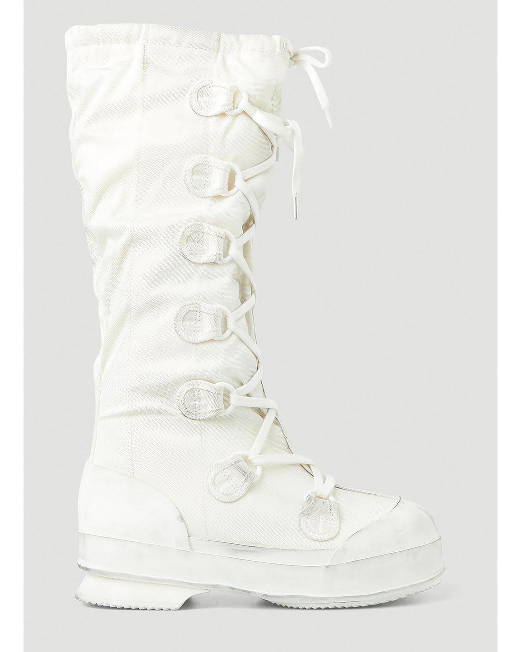 Acne Studios Tall Combat Boots in White | Lyst
