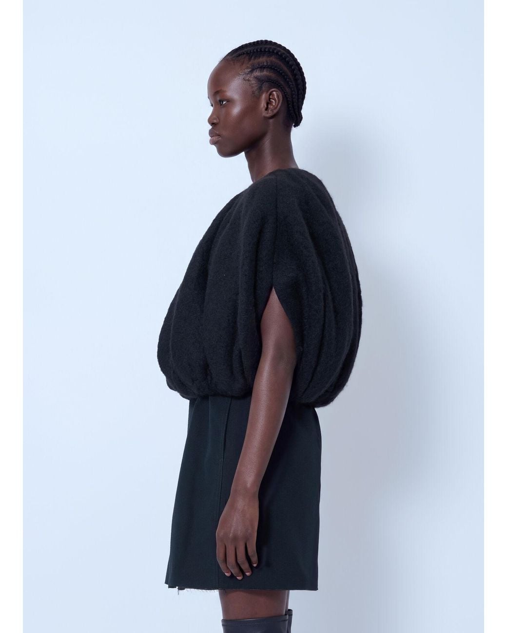 Rick Owens Blue Temple Bubble Cropped Top