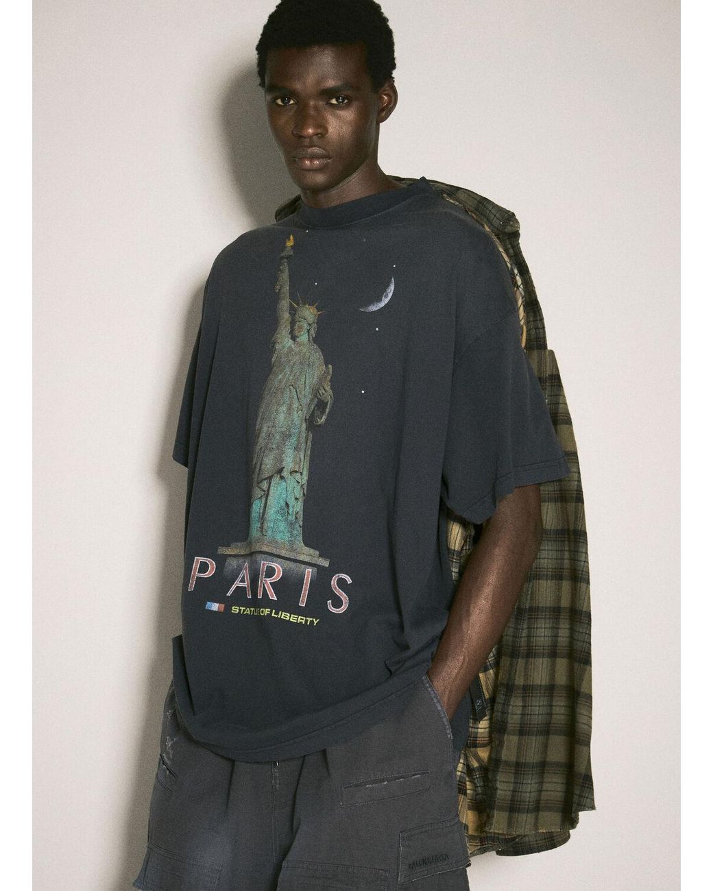 Balenciaga Paris Liberty Layered Shirt in Blue for Men | Lyst