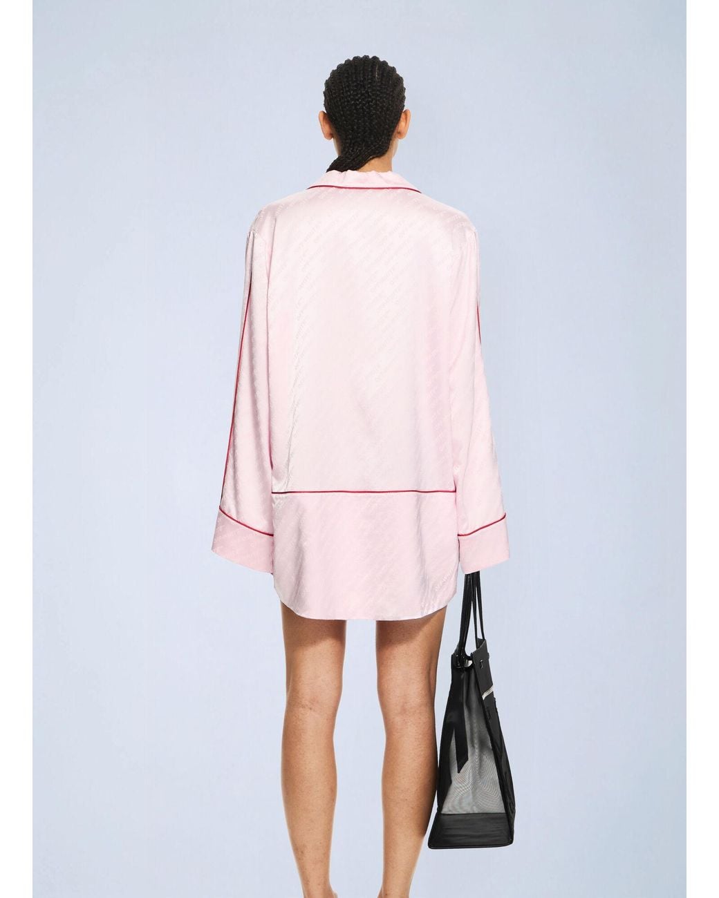 Off-White c/o Virgil Abloh Pink Jacquard Satin New Roxy Pajama Dress