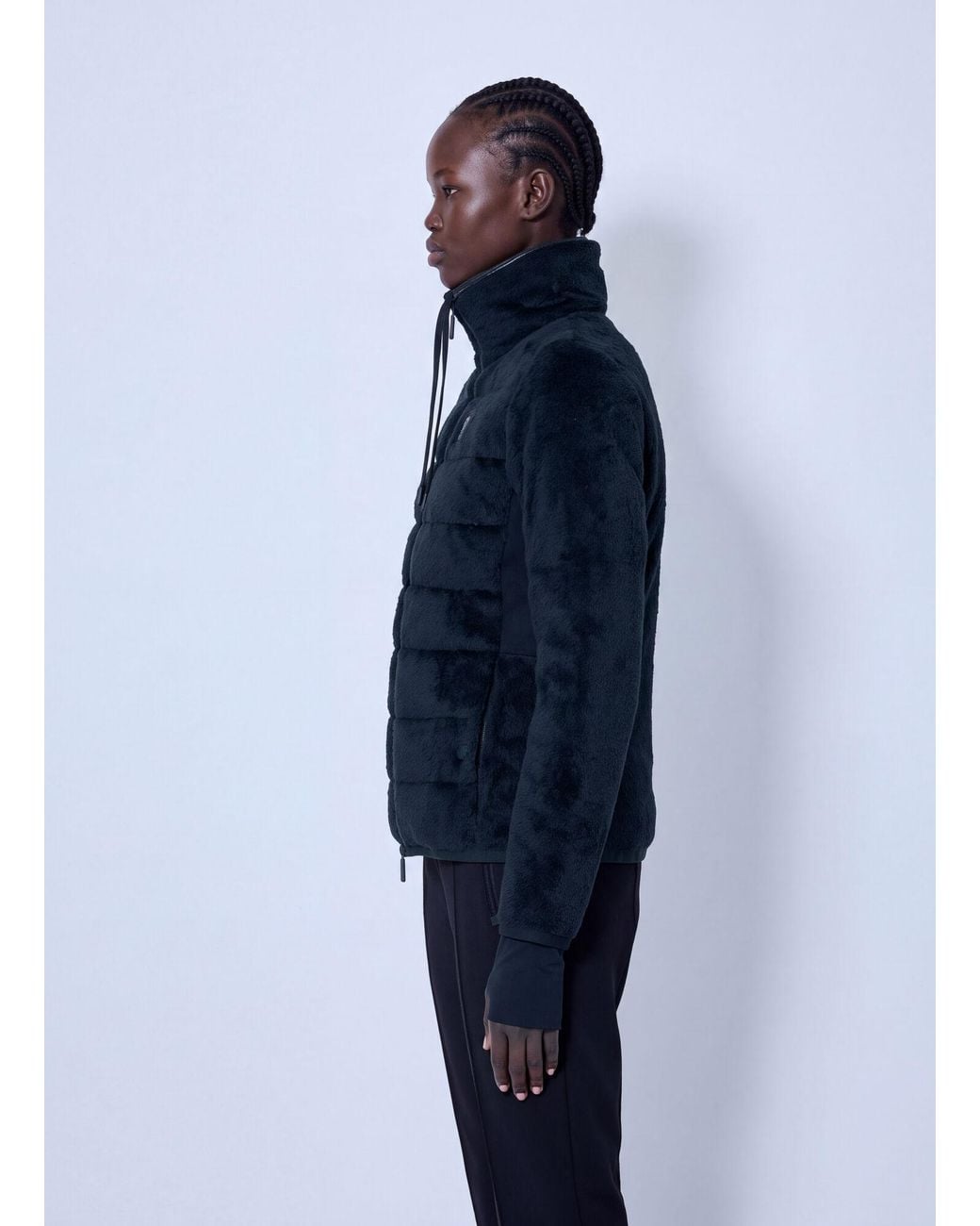 Moncler Blue Polartec Padded Zip-Up Sweatshirt