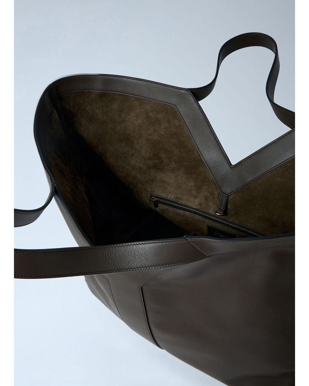 Saint Laurent Black Large Y-Shaped Leather Tote Bag