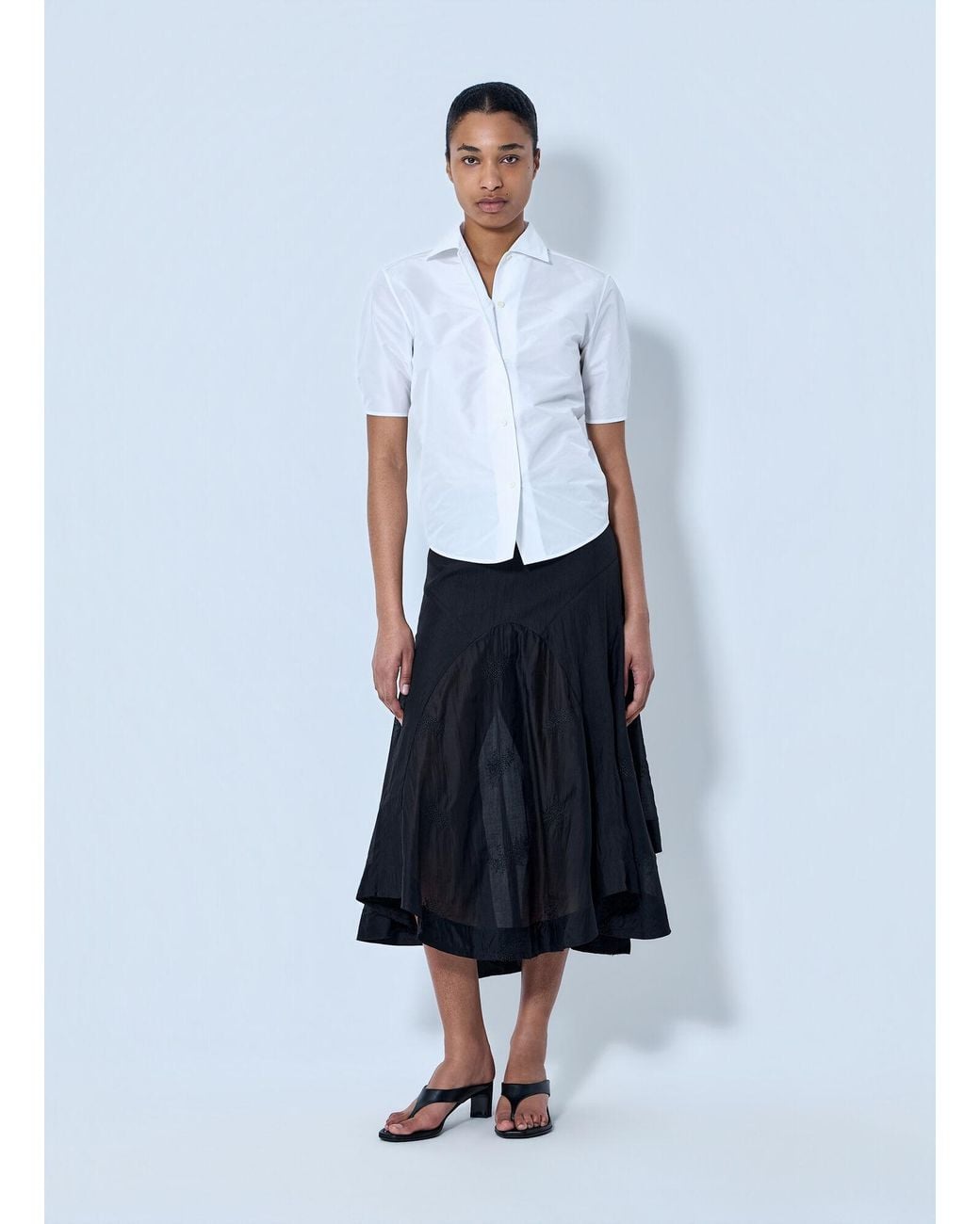 Jil Sander White Short Sleeve Cotton Poplin Shirt