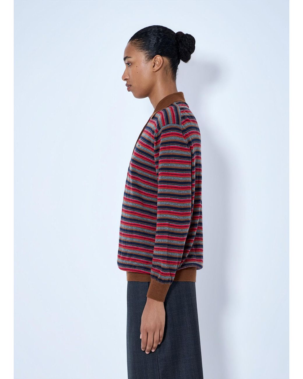 Prada Red Striped Polo Sweater