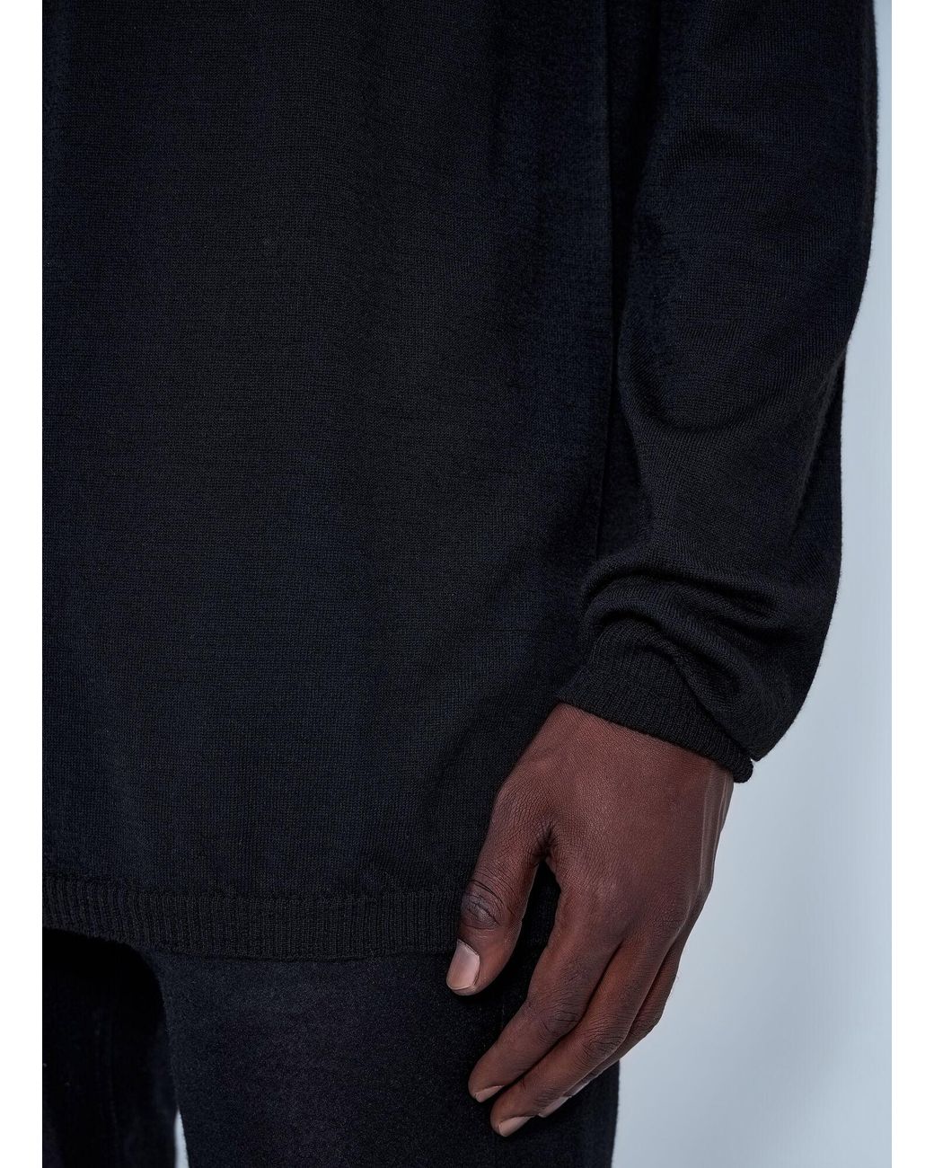Rick Owens Blue Oversized Turtleneck Sweater for men