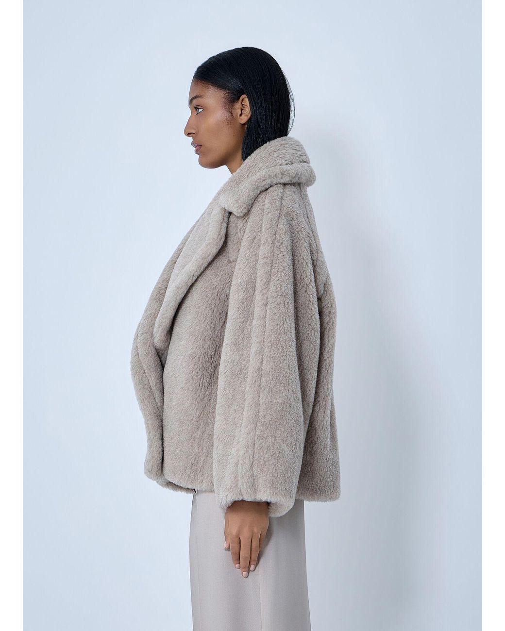 Max Mara Gray Sandcoloured Teddy Coat
