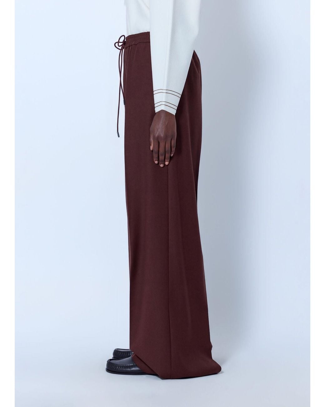 Max Mara Purple Wide-Leg Drawstring Trousers