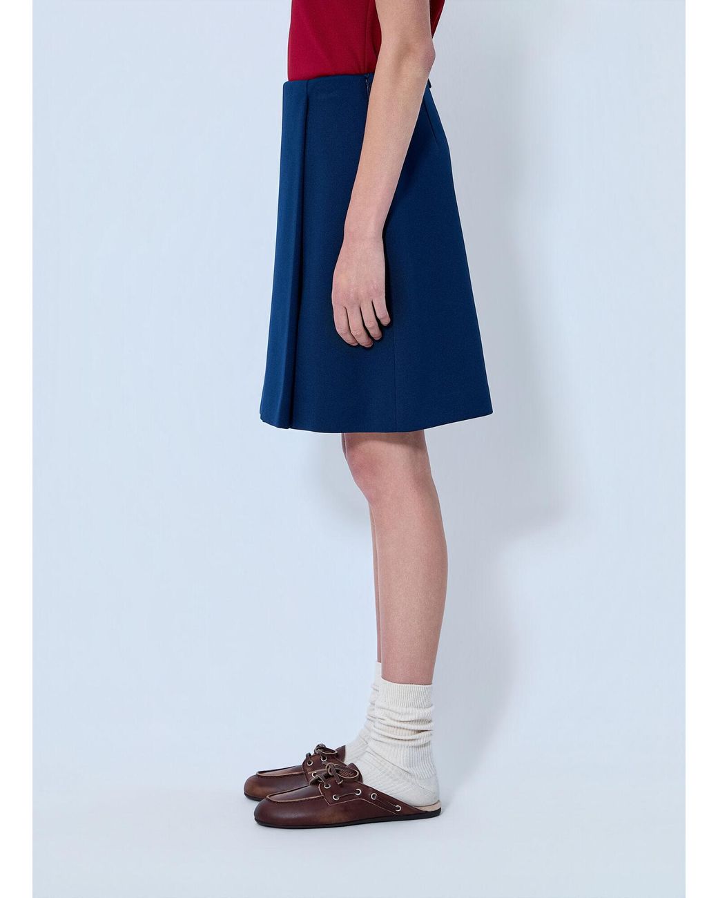 Miu Miu Blue Technical Jersey Mini Skirt