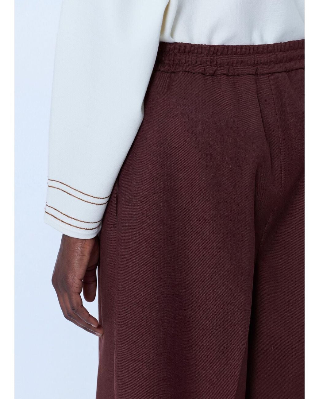 Max Mara Purple Wide-Leg Drawstring Trousers