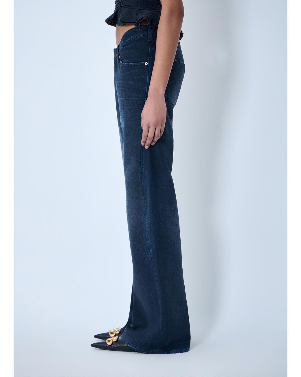 Balenciaga Blue Curved Waist Jeans