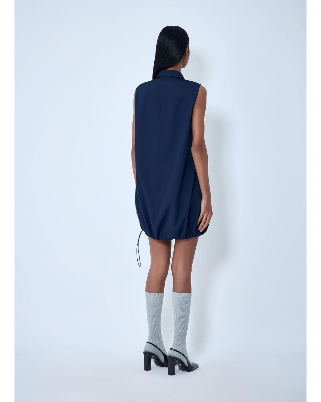 Prada Blue Logo Motif Cargo Dress