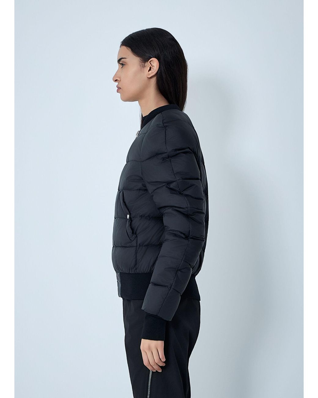 Rick Owens Blue Duvet Bomber Coat