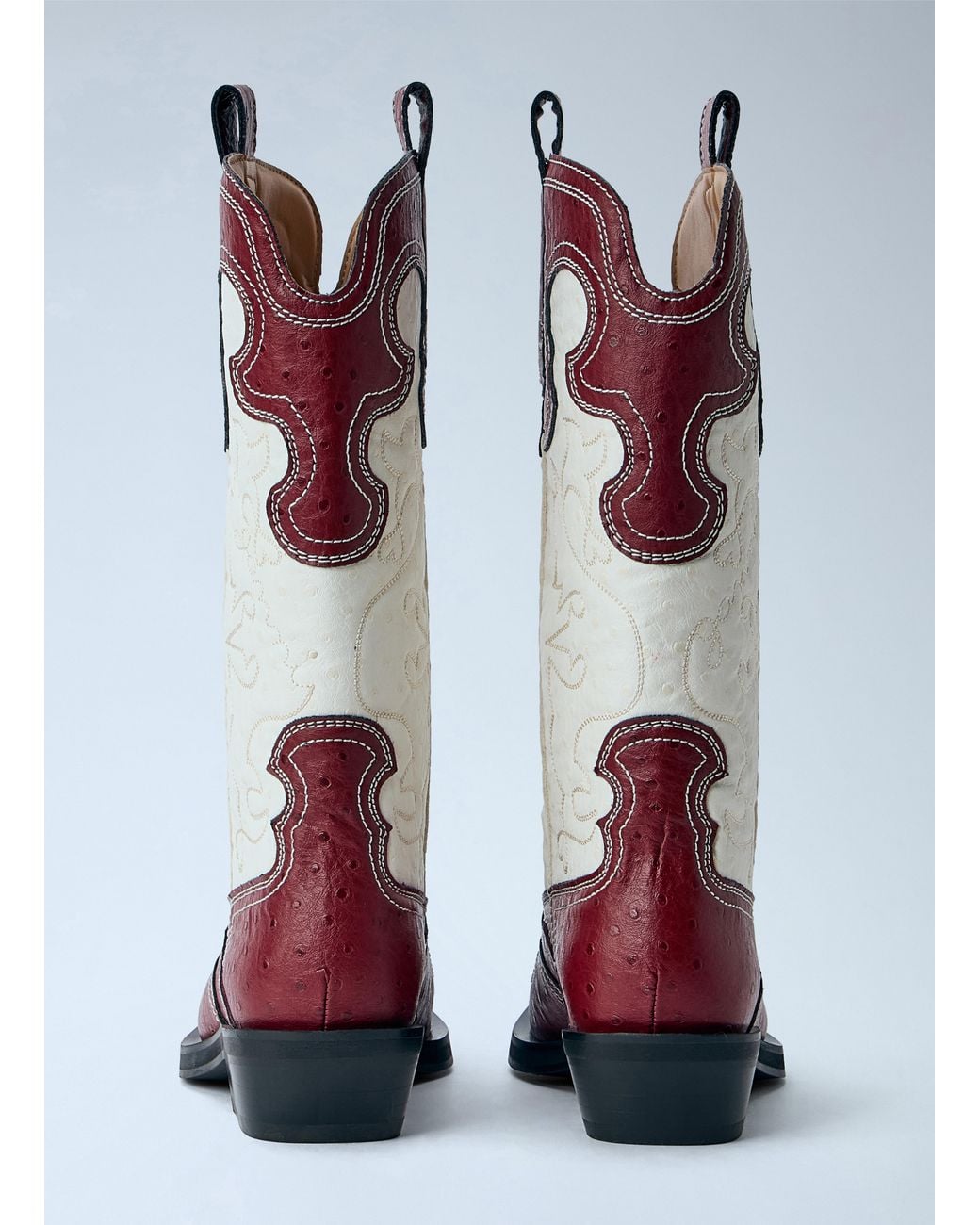 Ganni Mid Shaft Embroidered Western Boots