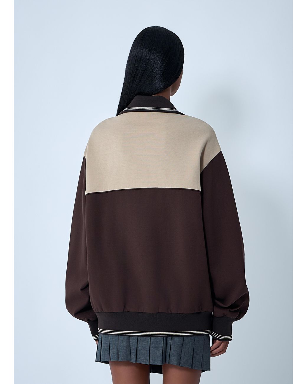 Miu Miu Gray Contrast Panel Jacket