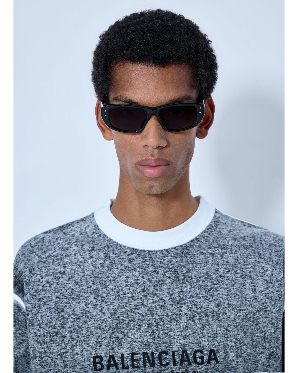 Balenciaga Blue Rectangular Sunglasses for men