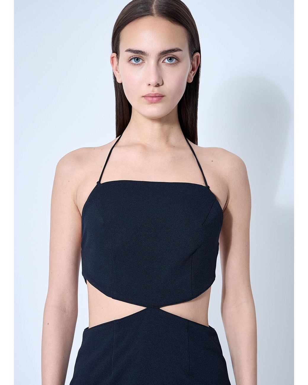 ROKH Blue Cut-out Mini Dress