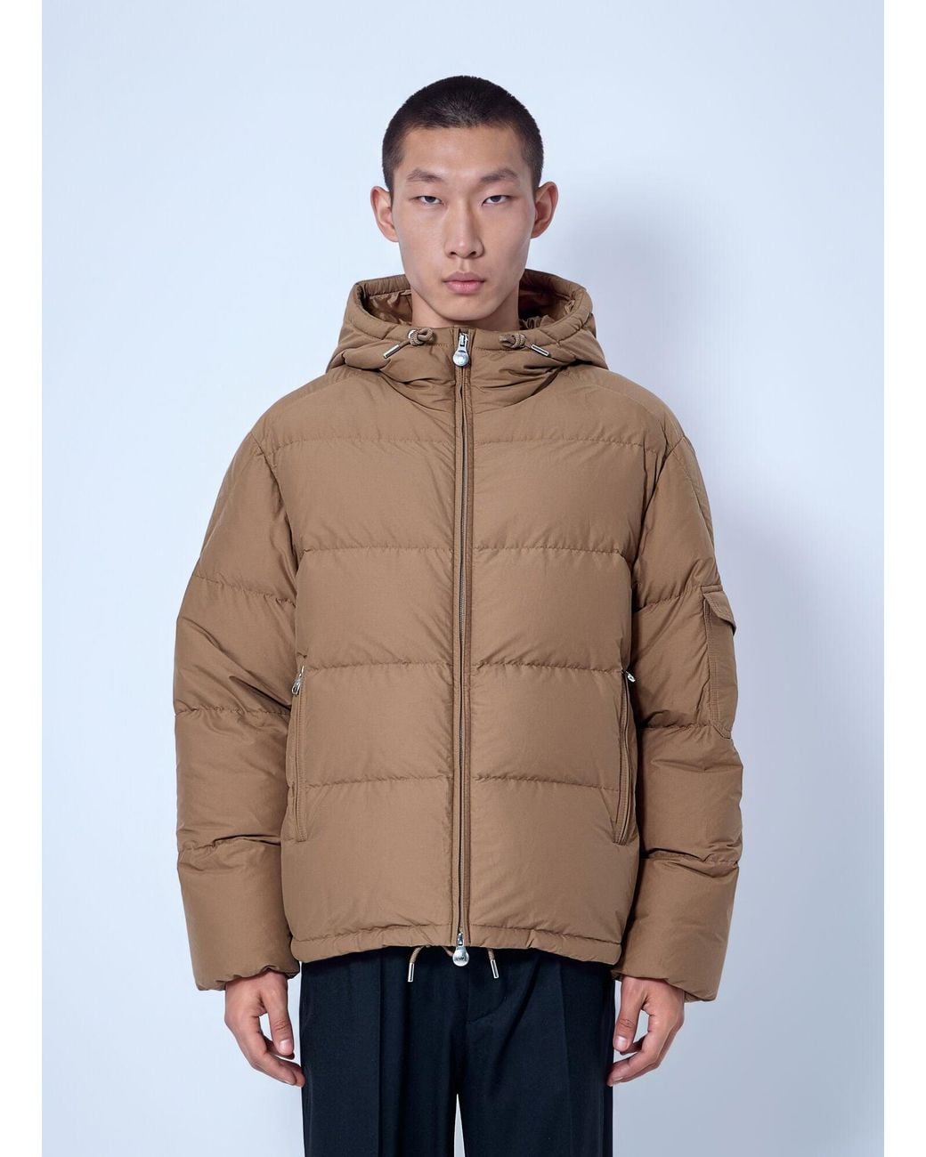 Moncler Blue Himalaya Hooded Short Down Jacket for men