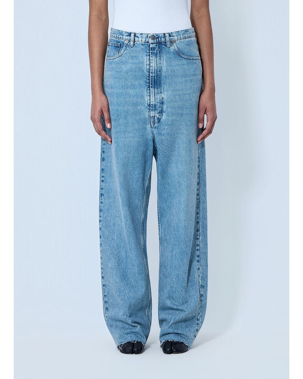 Maison Margiela Blue Wide-Leg Denim Trousers