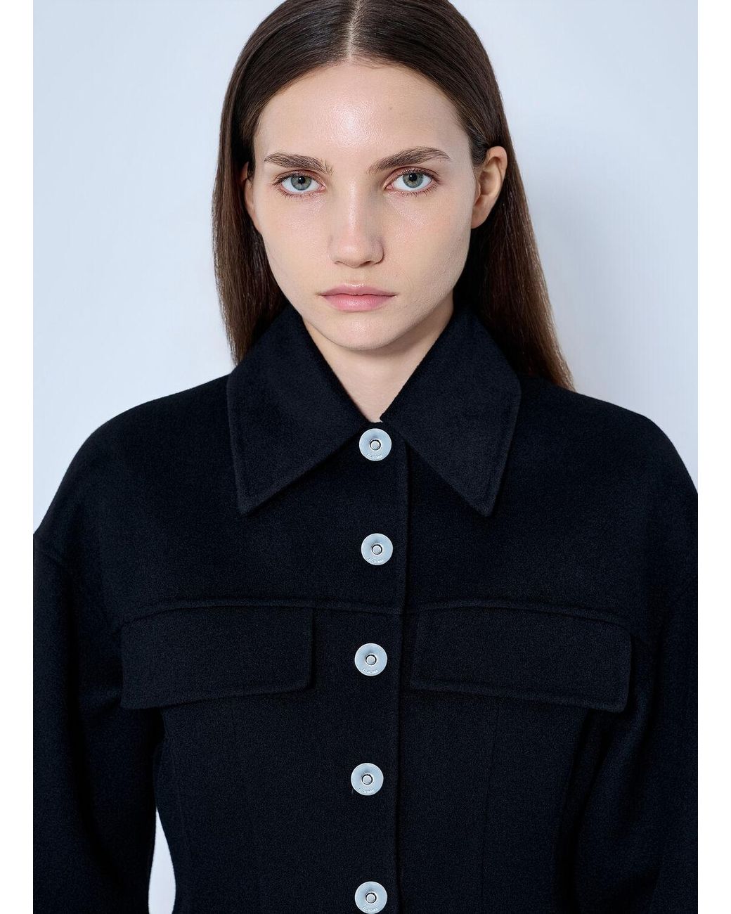 Sportmax Blue Structured Button-Down Jacket