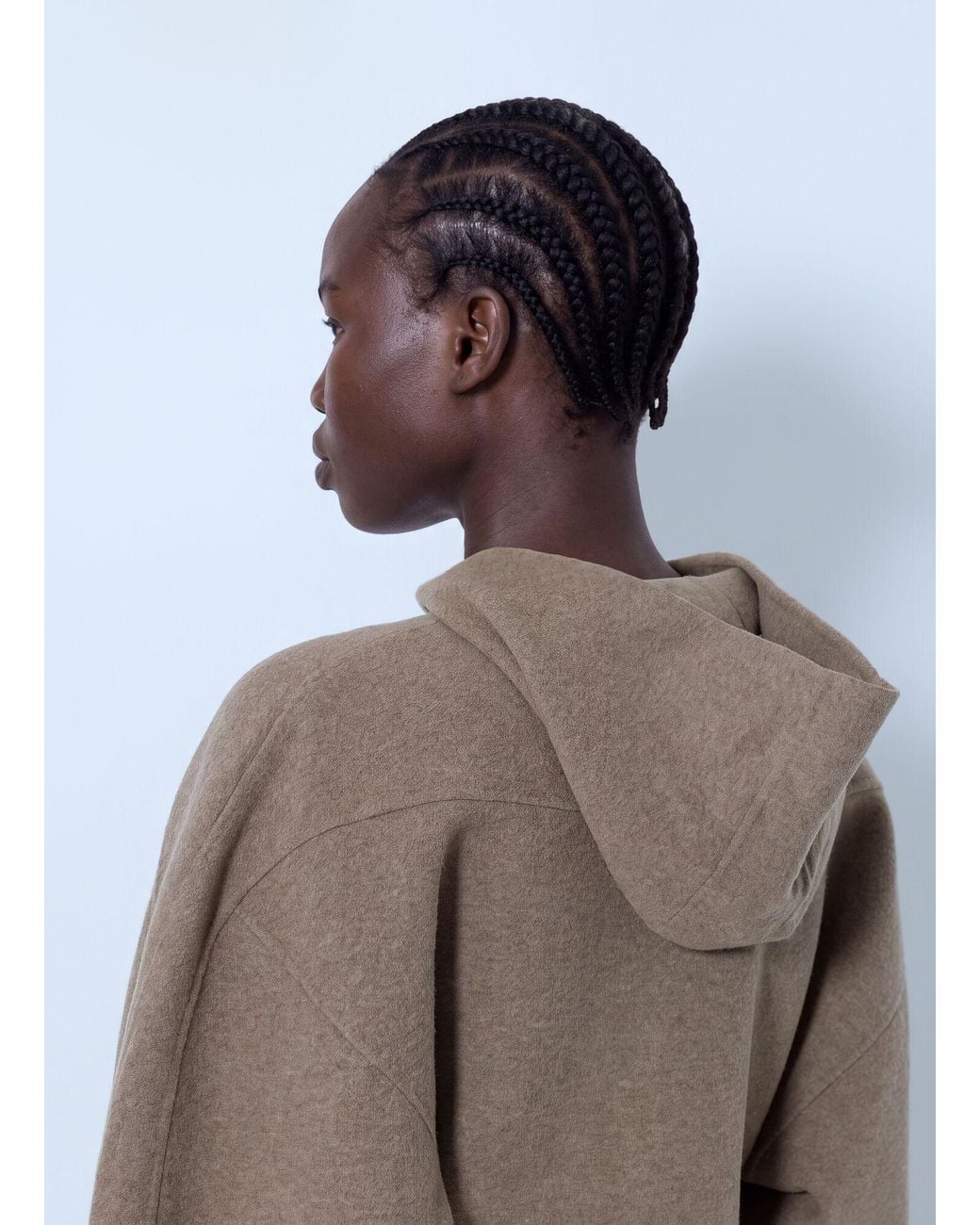 Max Mara Brown Hooded Wool-Blend Sweatshirt