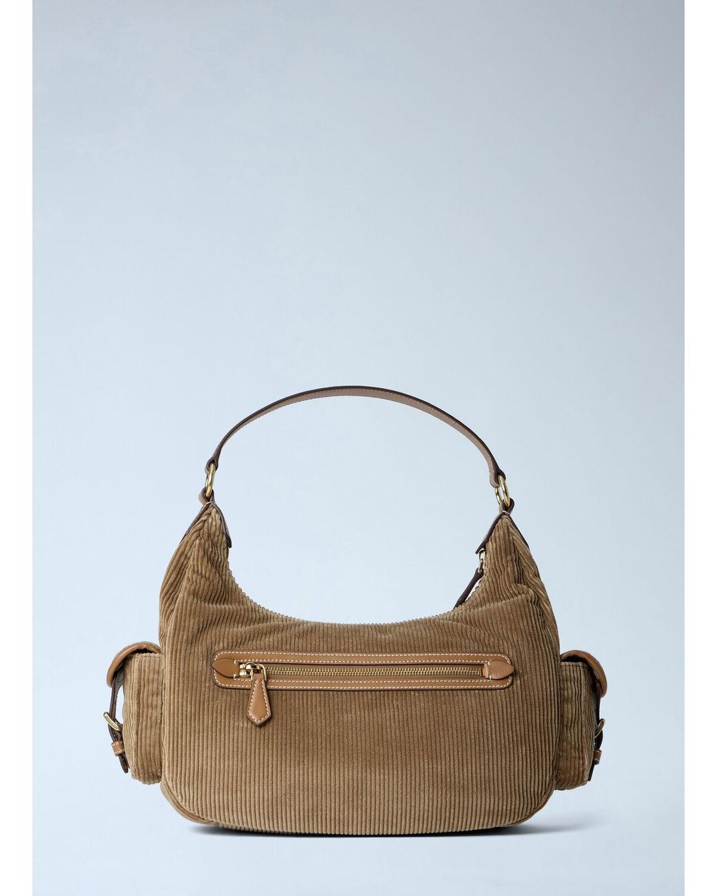 Miu Miu Blue Corduroy Pocket Shoulder Bag