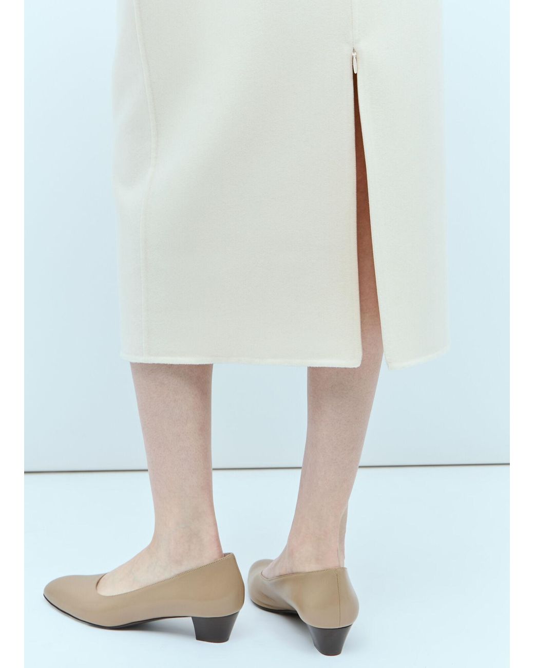 The Row Blue High Waist Bartellette Midi Skirt