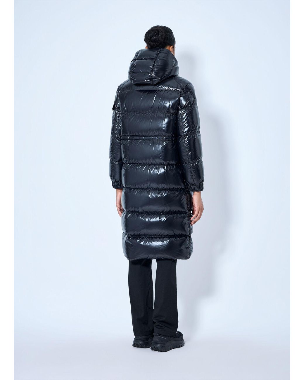 Moncler Blue Cavettaz Hooded Long Down Jacket