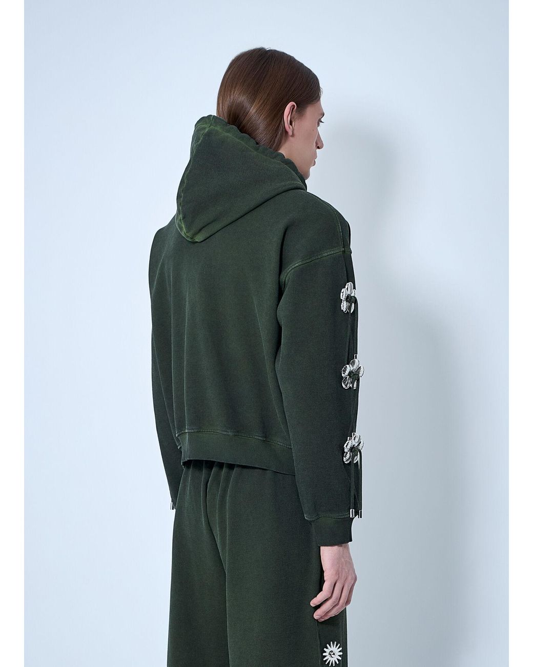 Chopova Lowena Dallas Hooded Sweatshirt in Green | Lyst UK