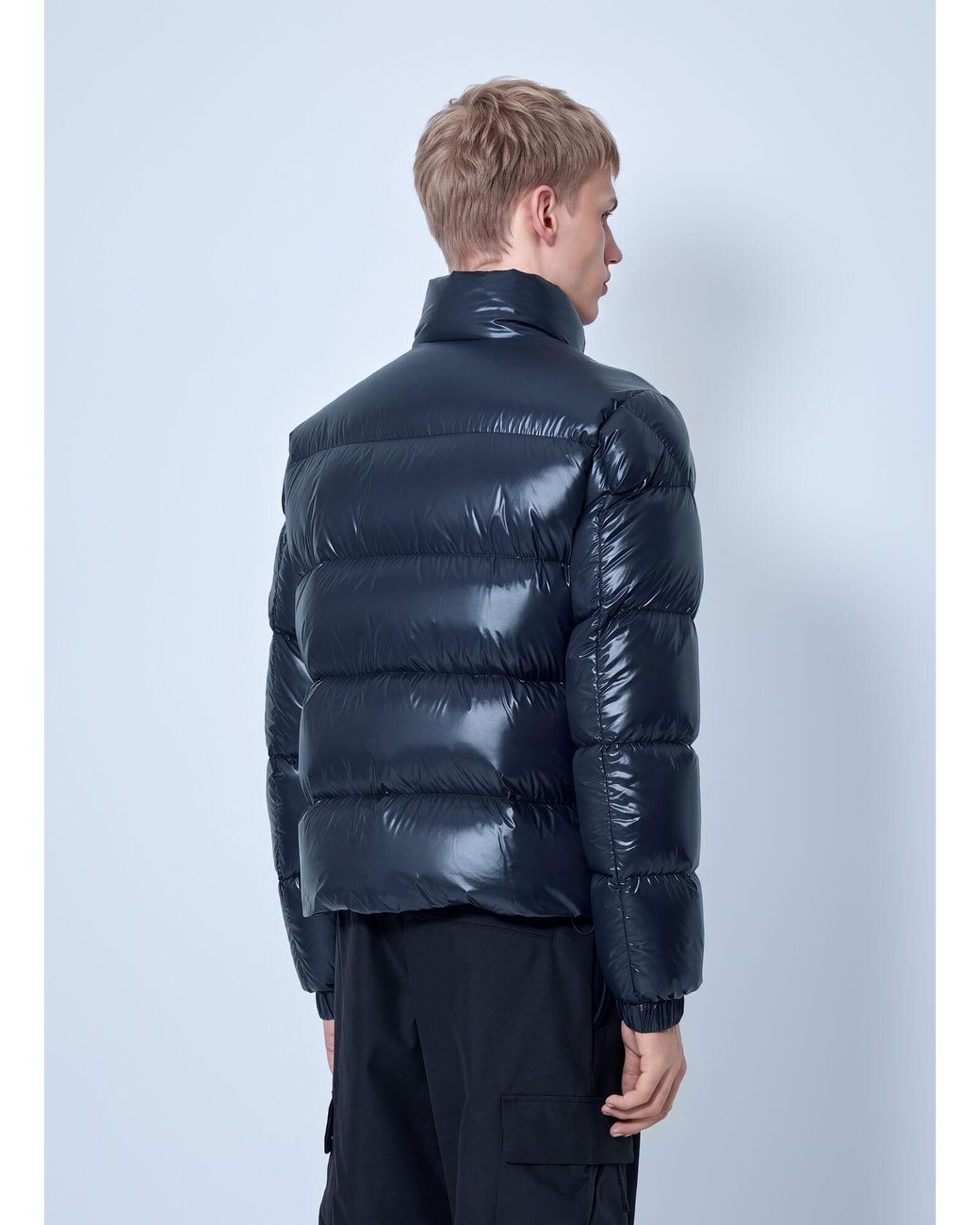 Moncler Blue Bendola Laqué Short Down Jacket for men