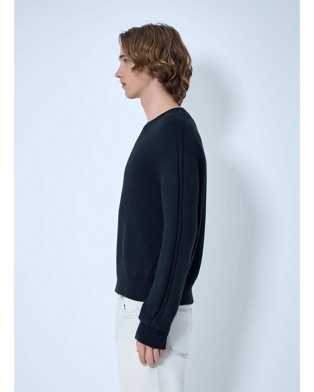 Our Legacy Blue Crewneck Wool Sweater for men