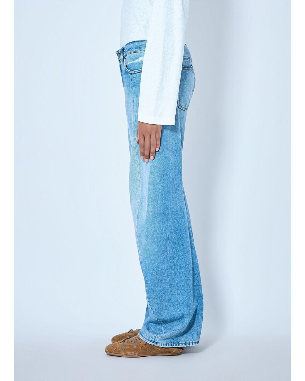 Acne Blue 2006F Distressed Wide Leg Jeans