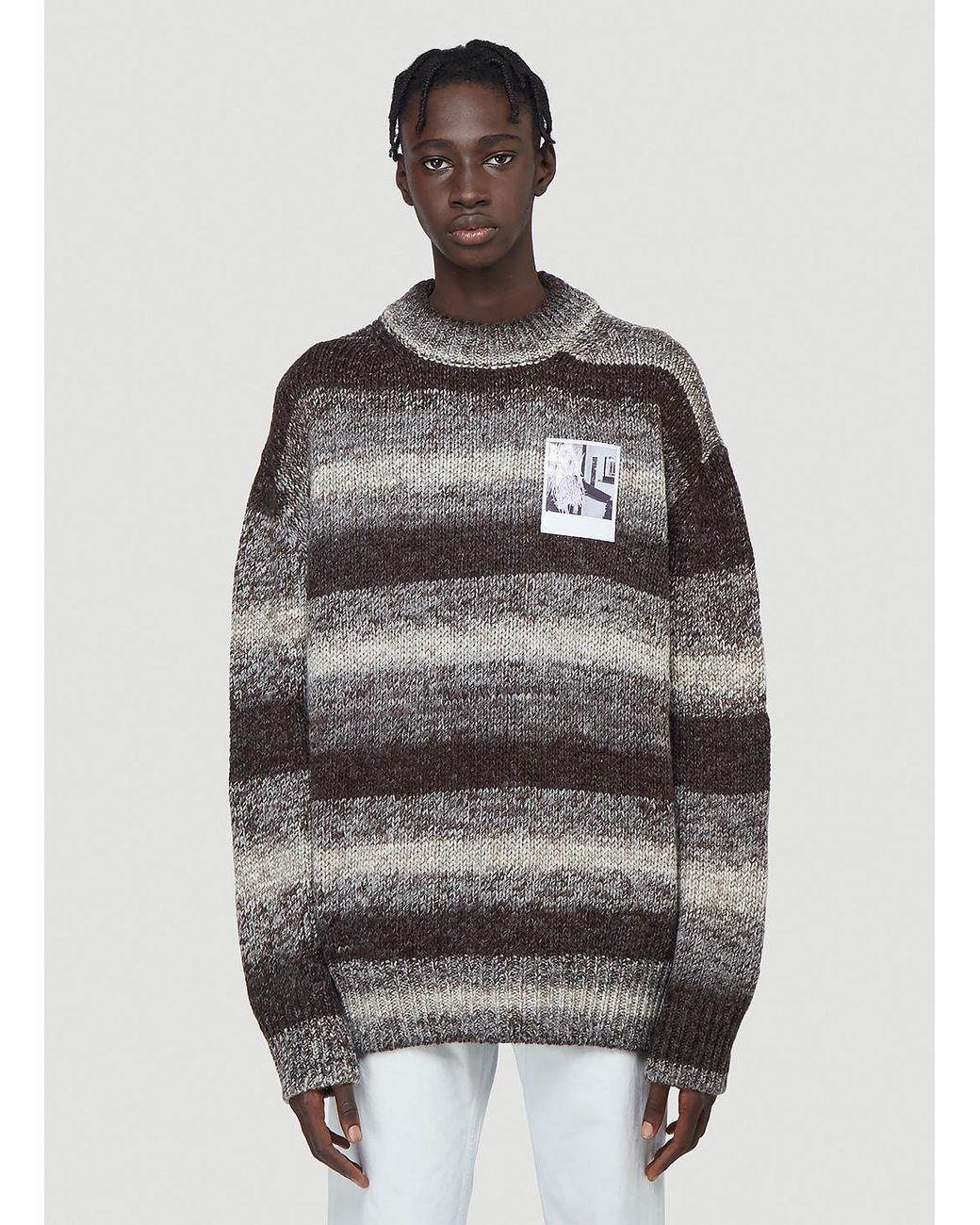 Raf Simons Oversized Stripedknit Sweater in Brown for Men Lyst