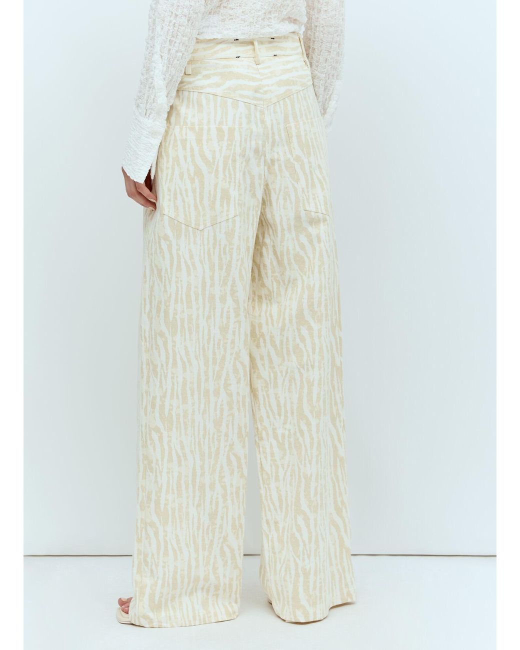 Song For The Mute White Printed Pants