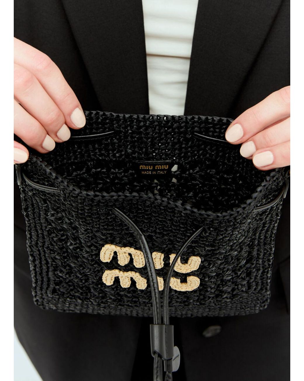 ★正品★【miu miu】Woven Fabric Mini Bag ★送料関税込★ Miu Miu Woven fabric mini-bag for Women - Beige in UAE