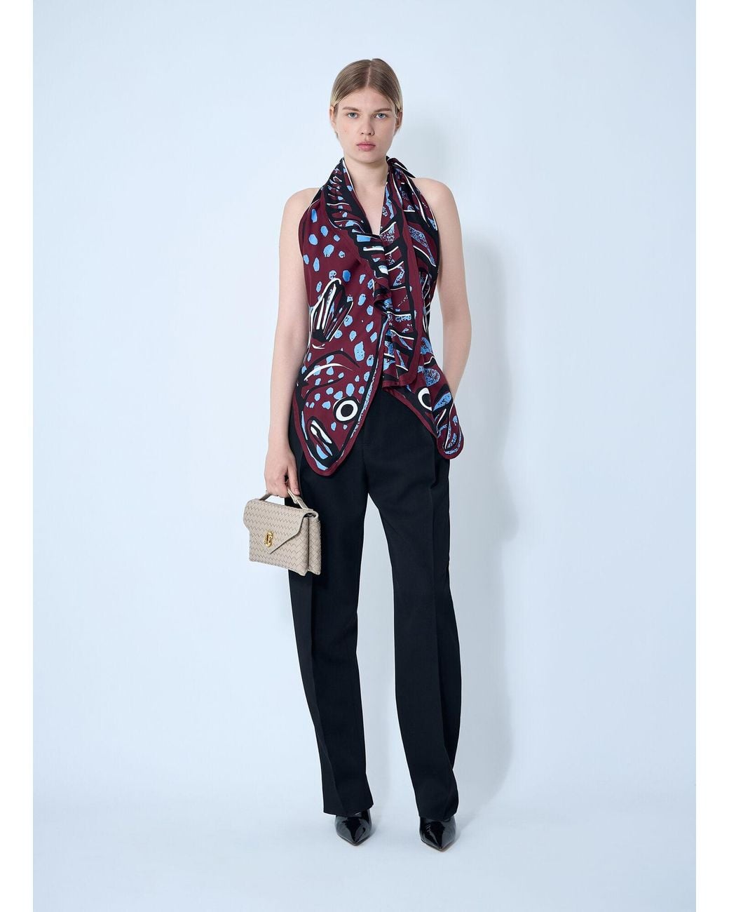Bottega Veneta Blue Tailored Wool Pants