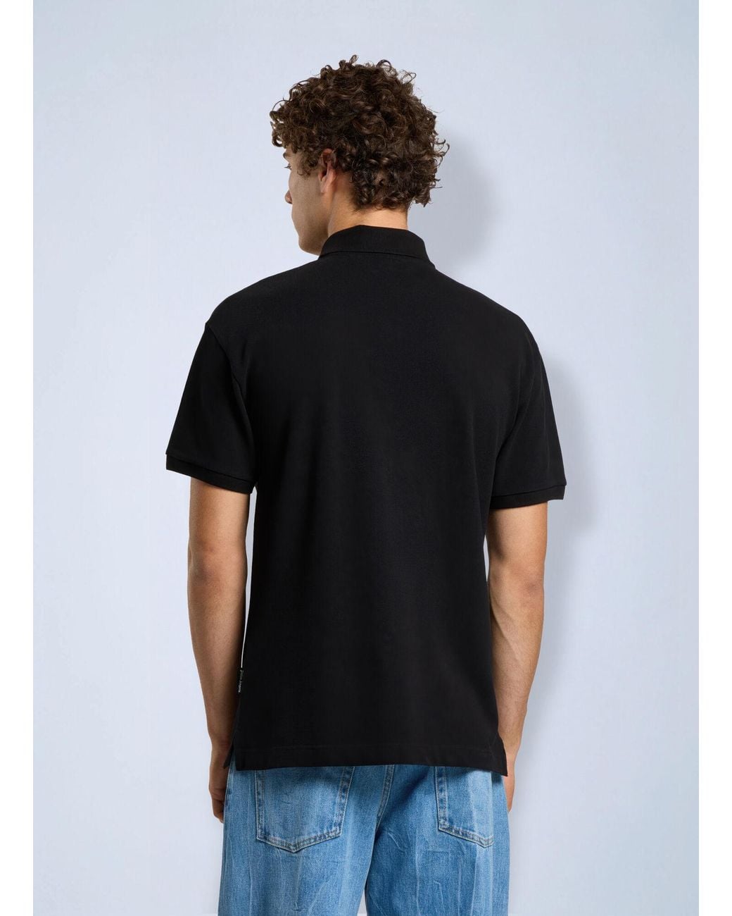 Palm Angels Black Logo Spray Regular Polo Shirt for men