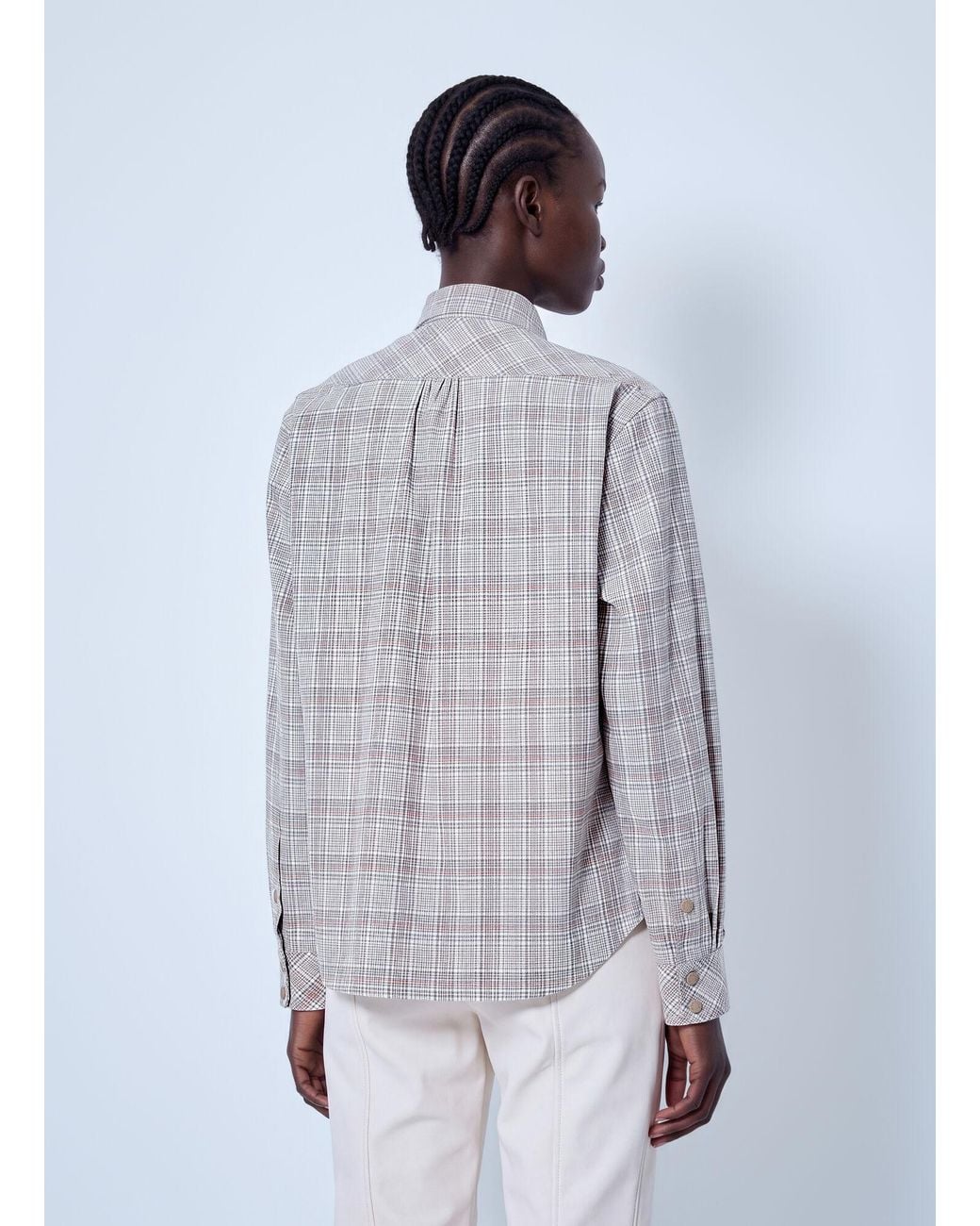 Moncler Gray Checked Button-Up Shirt