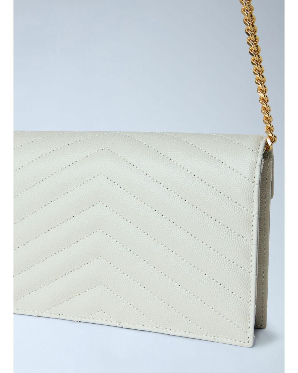 Saint Laurent Blue Cassandre Envelope Chain Wallet