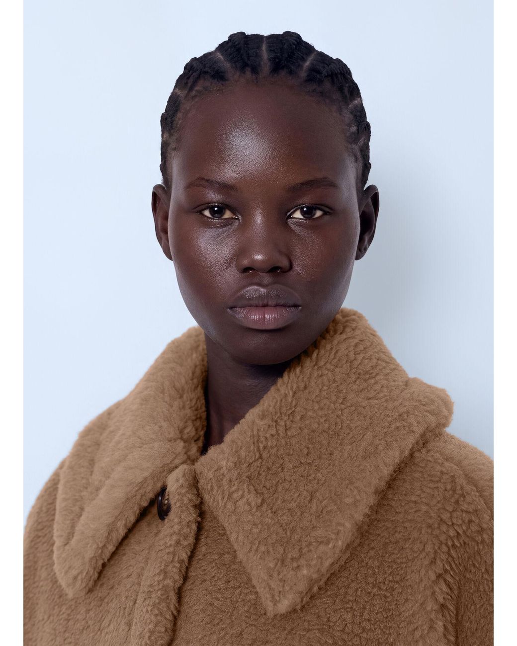 Max Mara Natural Short Shearling Coat