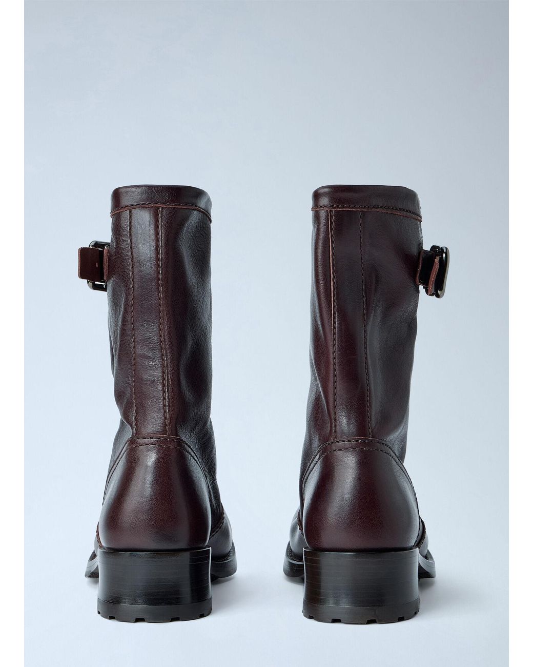 Prada Brown Leather Mid-Calf Boots