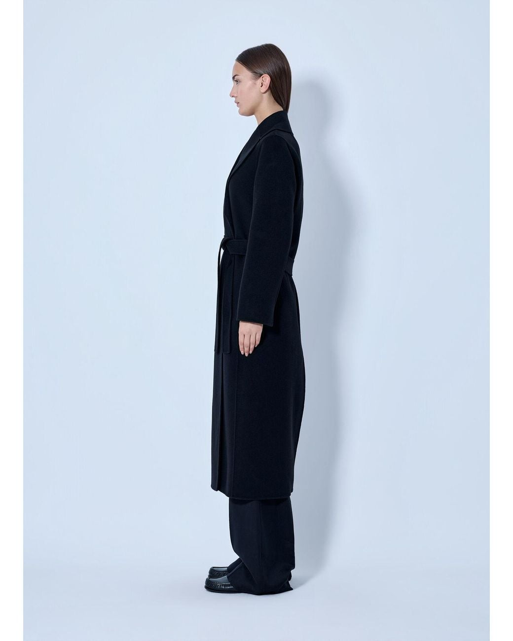 Max Mara Blue Belted Wool Coat