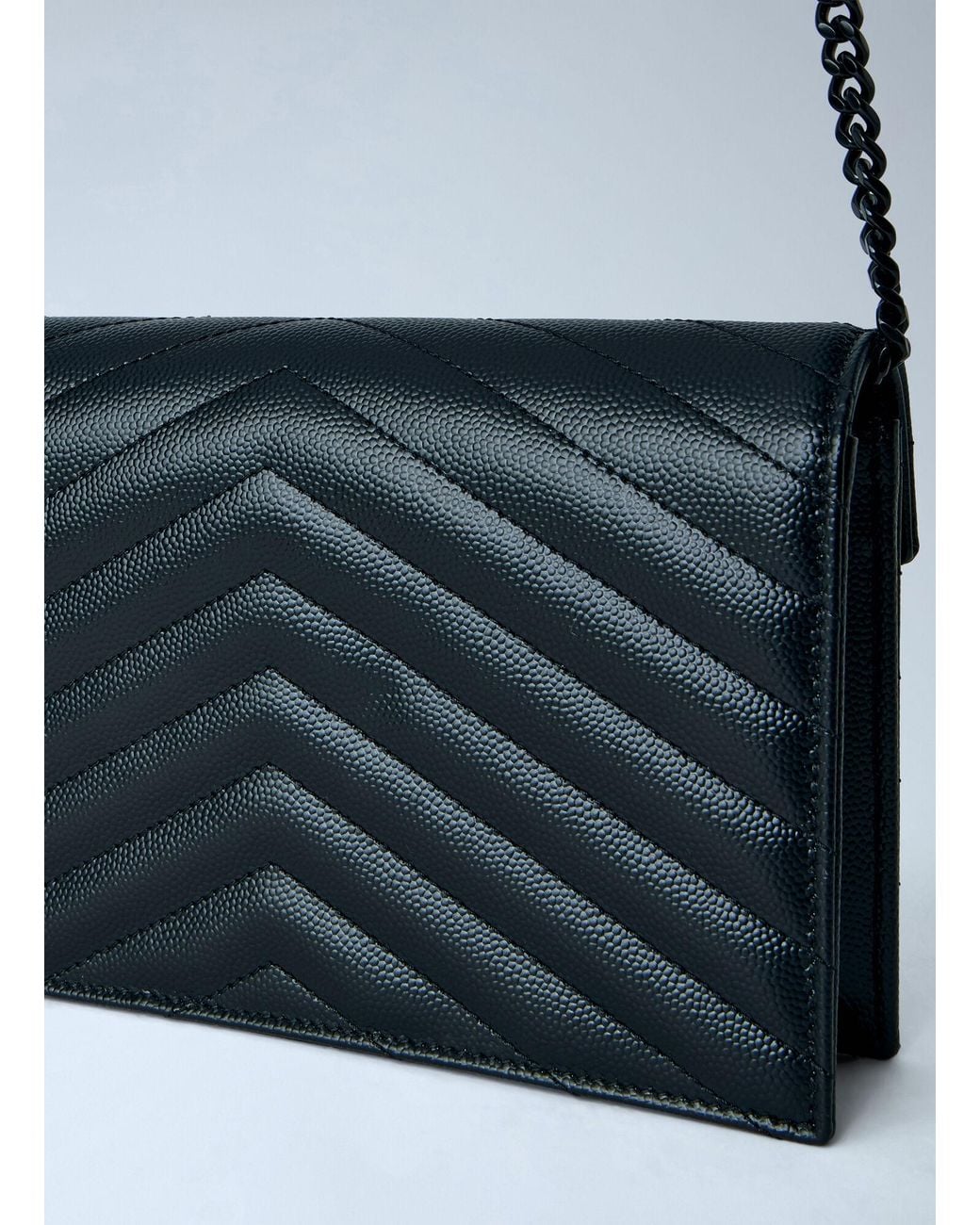 Saint Laurent Blue Cassandre Envelope Chain Wallet