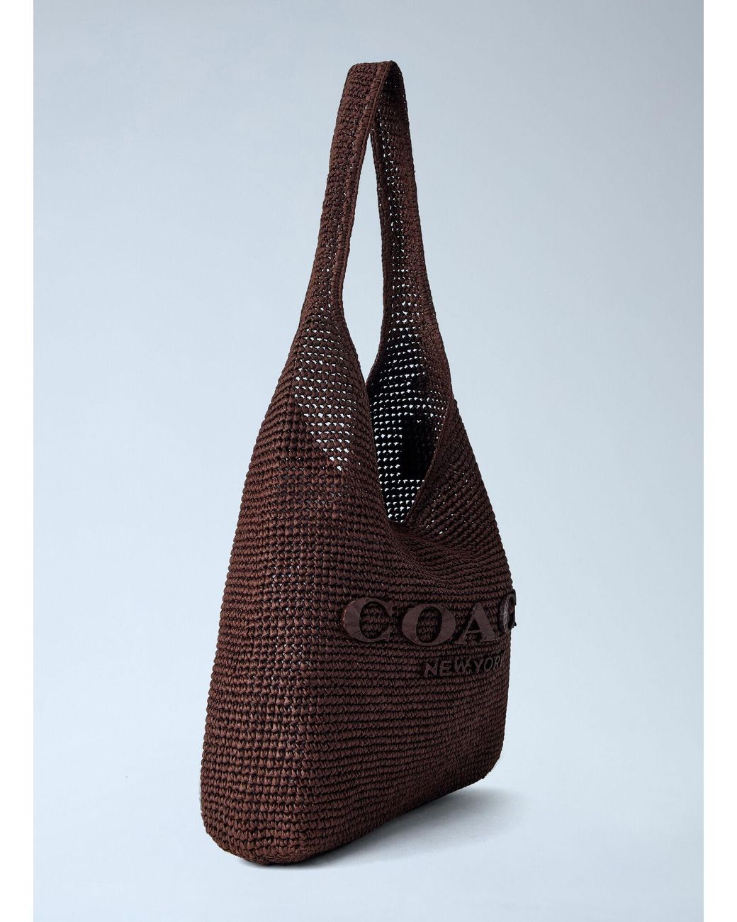 COACH Purple Refined Weave Straw Brooklyn Shoulder Bag 39
