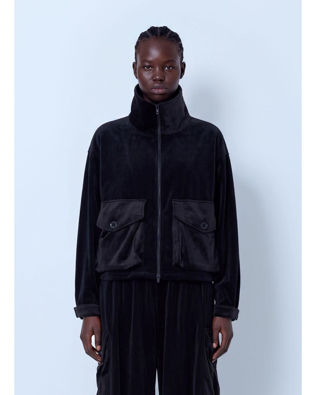 Y-3 Blue Velvet Corduroy Utility Blouson