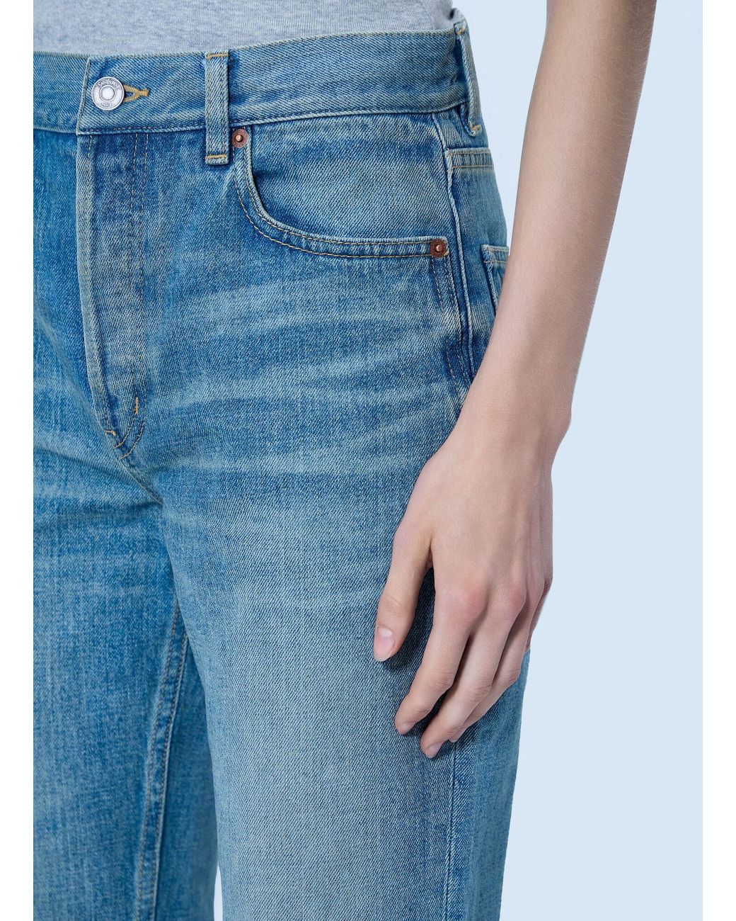 Saint Laurent Blue Mid-Rise Straight Jeans