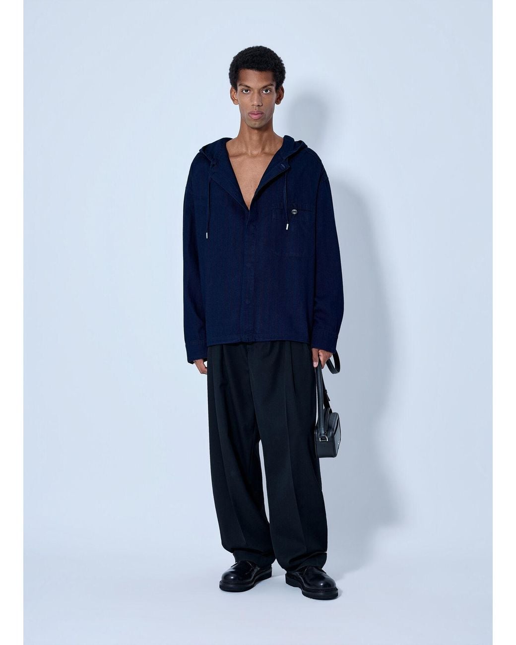 Jacquemus Blue La Chemise Denim Chevron Jacket for men